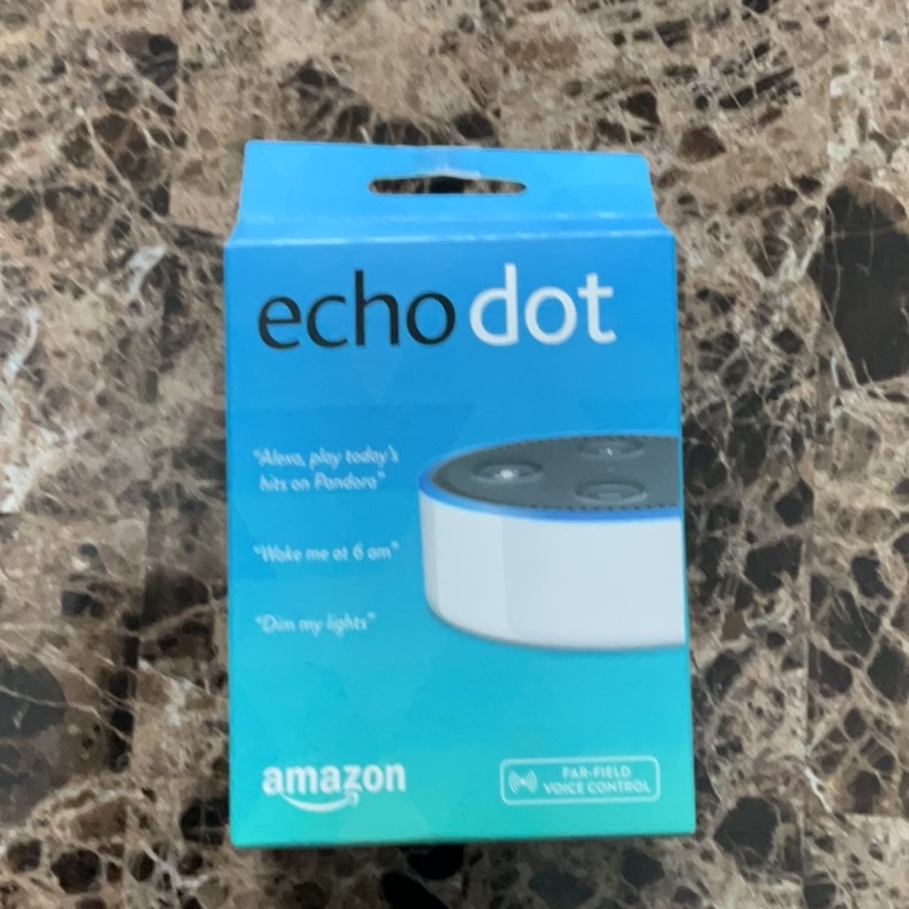 Amazon Echo Dot Smart Speaker - Blue and White no cable or adapter